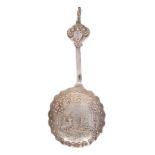 A 19th century Continental silver caddy spoon,