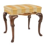 A George II walnut stool:,