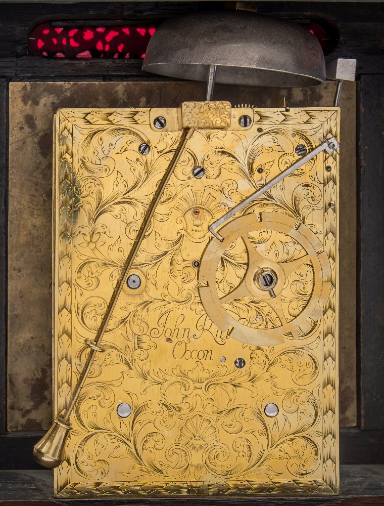 John Knibb, Oxon, a late-17th century ebonised bracket clock: of Phase IV design, - Image 2 of 4