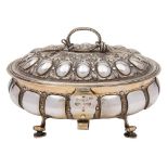 A George V silver gilt presentation casket, maker C S Harris & Sons Ltd, London,