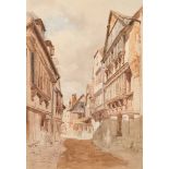 WITHDRAWN Attributed to William Collingwood [1819-1903]- Dartmouth, Devon, a street scene,