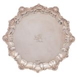 A Victorian silver salver, maker Atkin Brothers, Sheffield, 1897: crested,