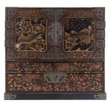 A Japanese lacquered Kodansu: of rectangular outline,