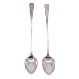 A pair of George III Scottish silver Old English pattern gravy spoons, maker Alexander Gardner,