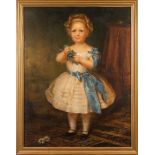Victorian School - Portrait of young girl, full-length standing,