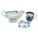 A group of 18th century English porcelain: including a Liverpool [James Pennington] blue and white