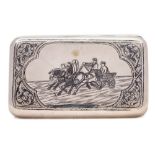 An Imperial Russian silver and niello cigarette case, assay master A.
