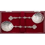 A pair of Victorian silver fruit servers, maker John Newton Mappin, London,