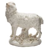 A Derby 'dry-edge' model of a ewe: naturistically modelled in the white,