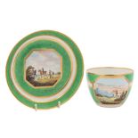 A large Derby breakfast cup and saucer the painting attributed to John Brewer: of Bute shape,