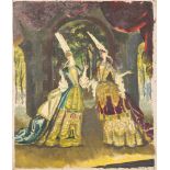 * Doris Clare Zinkeisen & Studio [1898-1991]- Courtesans,:- oil on canvas, 61 x 50cm, unframed,