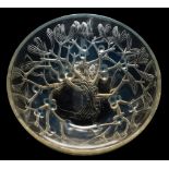 A Rene Lalique opalescent glass bowl 'Gui': the exterior moulded with mistletoe,