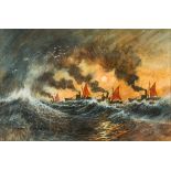 * Norman Thelwell [1923-2004]- Drifters at Sea,:- signed and dated 1974 bottom left mixed media 17.