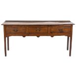 An 18th Century oak rectangular dresser base:,