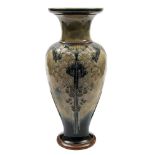 A large Royal Doulton Art Nouveau stoneware baluster vase: by Eliza Simmance,