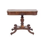 A Regency mahogany tea table and matching drop flap work table:,