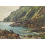 John Nelson Drummond [late 19th Century]- A rocky coastal scene,