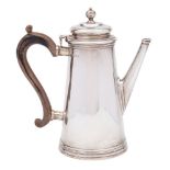 A George V silver coffee pot, maker C S Harris & Sons Ltd, London,