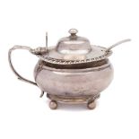 A William IV silver mustard pot and cover, maker Jonathan Hayne, London,