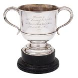 A George V silver two-handled trophy cup, maker C S Harris & Sons Ltd, London, 1923: inscribed,