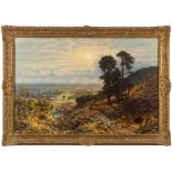 George William Mote [1832-1909]- Sunset view from Coneyhurst Hill, Ewhurst, Surrey,