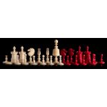 A collection of late 19th /early 20th century ivory chess pieces: from five incomplete sets,