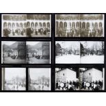 A group of twelve late 19th/early 20th French diapositive stereoscope slides:,