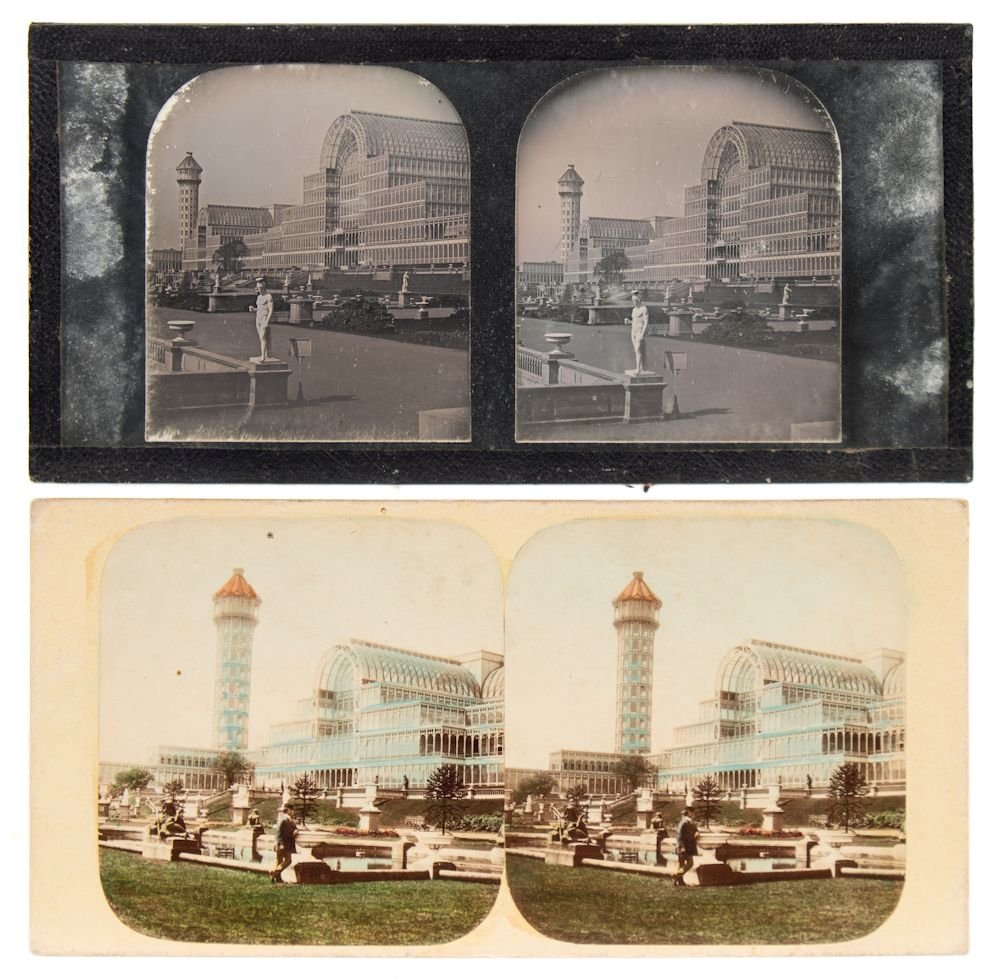 A rare stereoscopic daguerreotype:- Crystal Place at Sydenham:,