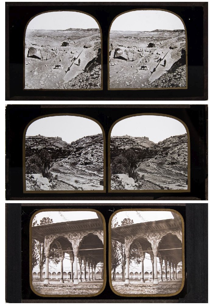 A group of twelve mid-19th century diapositive stereoscopic plates by Ferrier & Soulier,