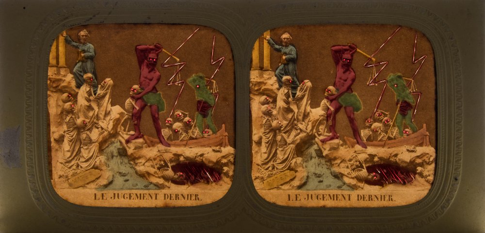 A group of twenty-five mid-19th century stereoscopic tissue cards including Diables:, - Image 9 of 21