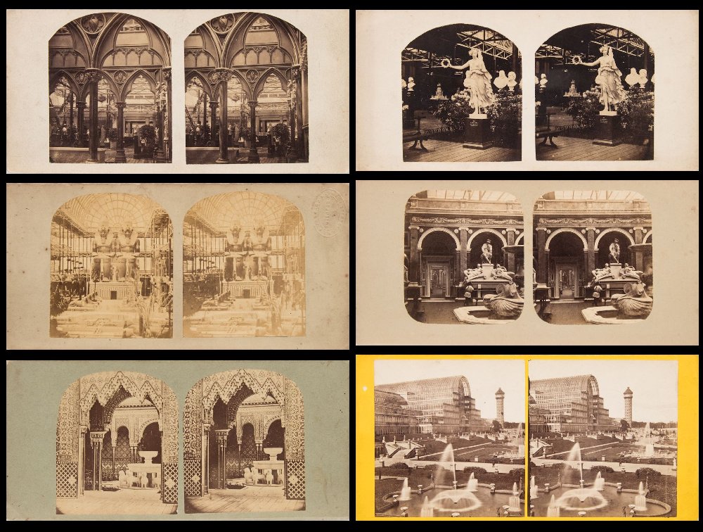 A group of twenty eight stereoscope photographs of Crystal Place at Sydenham:,