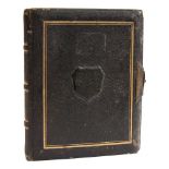 An Edwardian black leather photograph album containing twelve photographs of Worcester:,