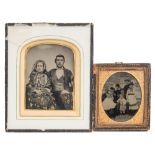 An ambrotype portrait of a lady and gentleman:,