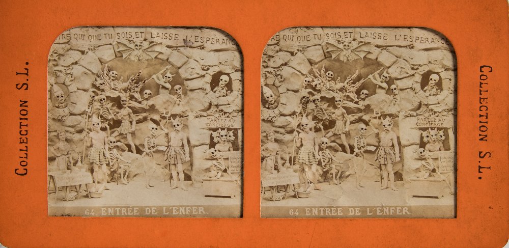 A group of twenty-five mid-19th century stereoscopic tissue cards including Diables:, - Image 10 of 21