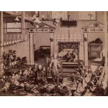 Siamese Theatre:, an albumem print of a troop of actors in a Siamese Theatre,
