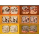 A group of eight surprise transformation tissue stereoscopic photograph cards with back lighting