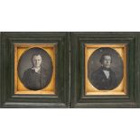 A pair of Victorian daguerreotype portraits :, photographer unknown, one of a man,