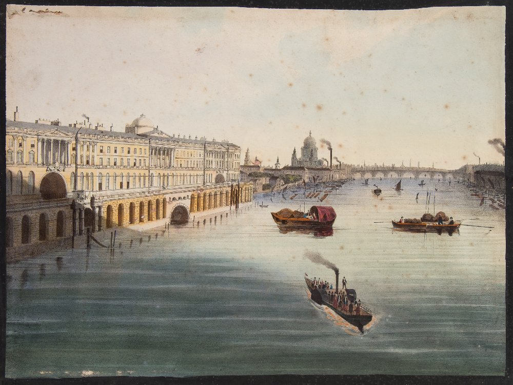 Transformation print : hand coloured lithograph of the Grand Canal, day and night panoptic,