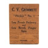 C V Grimmett 'Flicker' No 1 Leg Break Delivery and Leg Break Finger Spin:,