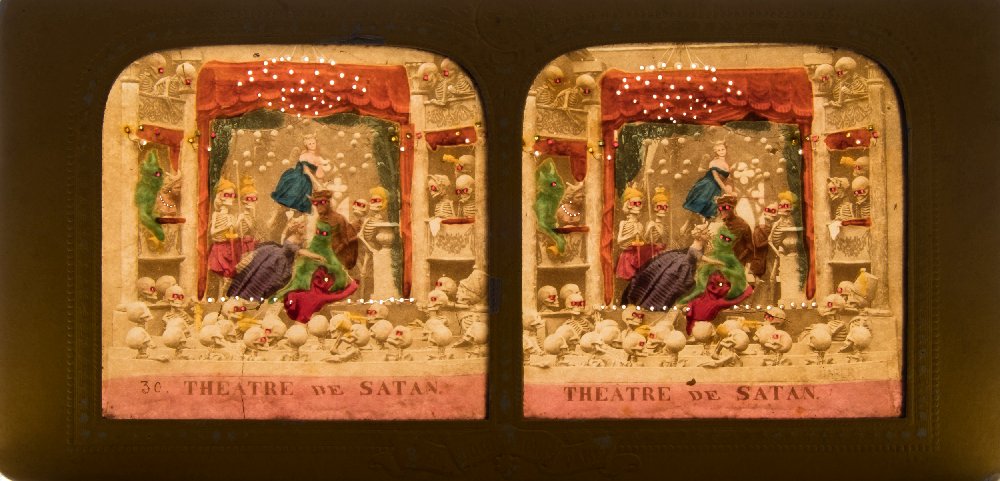 A group of twenty-five mid-19th century stereoscopic tissue cards including Diables:, - Image 5 of 21