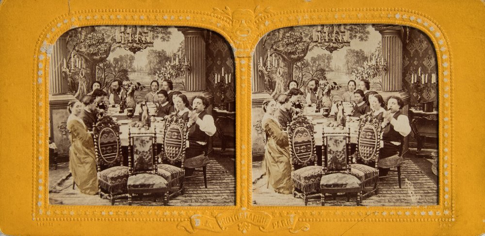 A group of twenty-five mid-19th century stereoscopic tissue cards including Diables:, - Image 2 of 21