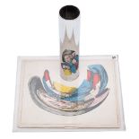 Four late 19th century French handcoloured lithograph anamorphic discs:, comprising a fireman,