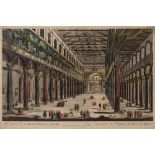 Vue du Optique - Vue Interieur de L'Eglise de Paul de Rome':, hand coloured copper engraved print,