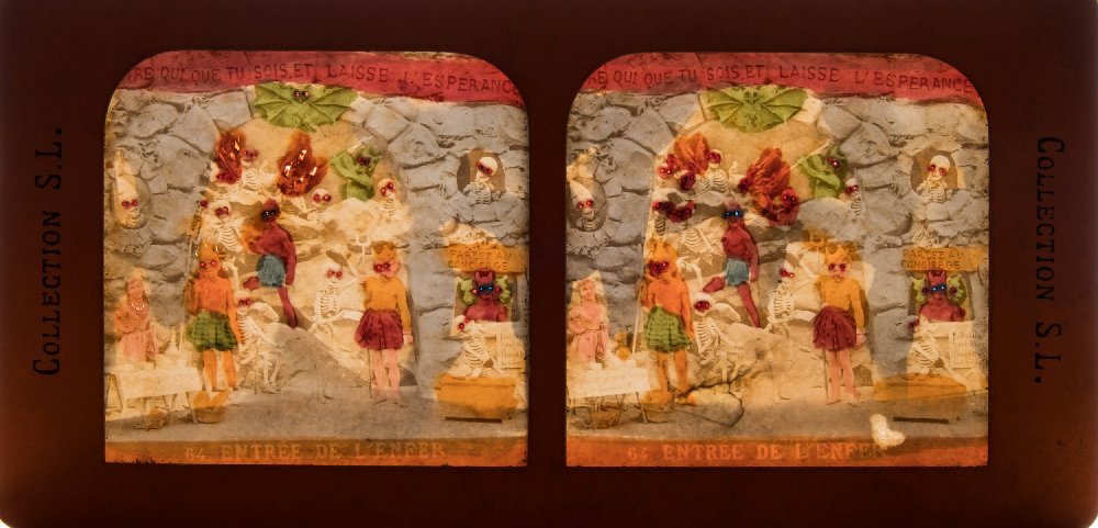 A group of twenty-five mid-19th century stereoscopic tissue cards including Diables:, - Image 11 of 21