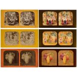 A group of twenty-five mid-19th century stereoscopic tissue cards including Diables:,