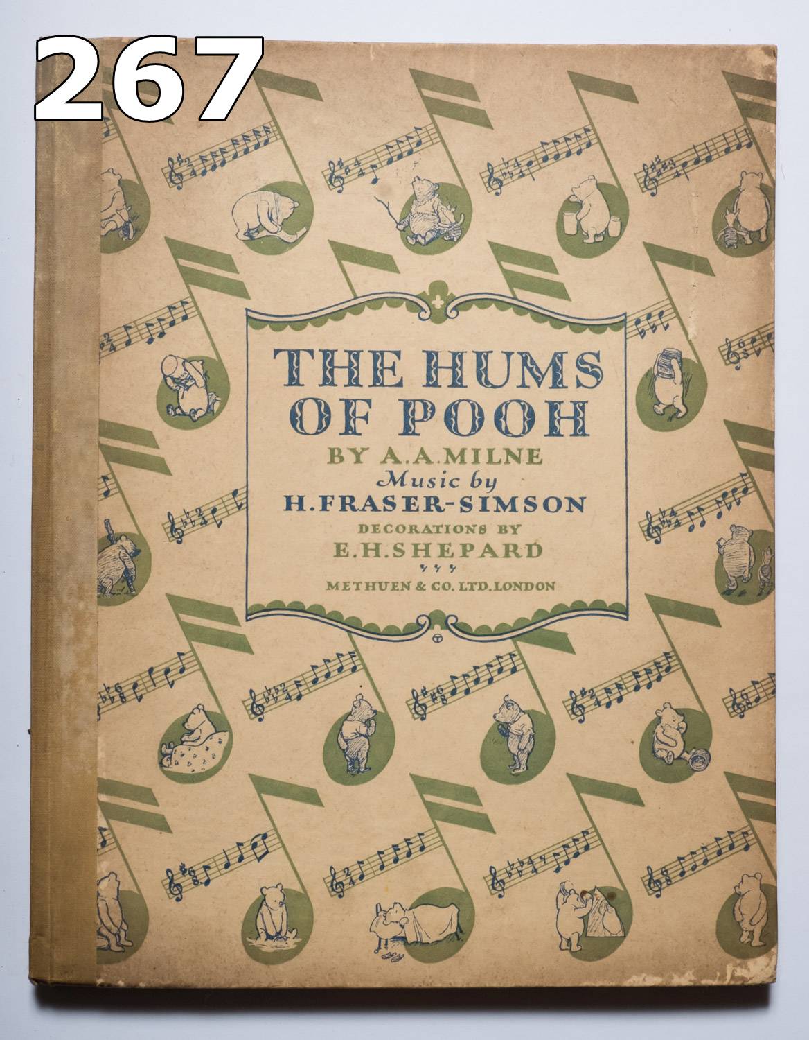 MILNE, A. A - The Hums of Pooh : illust. E. H. Shepard, org. decorative boards, 4to, Methuen, 1929.