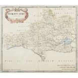 MORDEN, Robert - Dorsetshire : hand coloured map, 420 x 360 mm, f & g, c1695.
