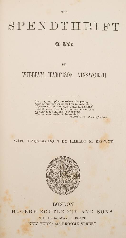 AINSWORTH, William Harrison - [ The Works ] 16 vols, half morocco in art nouveau style, 8vo, n.d. - Image 2 of 2