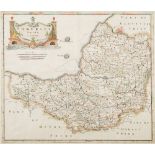 MORDEN, Robert - Somersetshire : hand coloured map, 420 x 360 mm, nicely f & g, c1695.