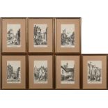 EXETER : a rare set of seven lithographs by Henry Besley, 215 x 130 mm, uniformly f & g, circa.